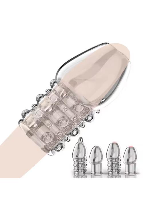 4pc-أكمامة ذكرية من مادة TPE – لإطالة مدة العلاقة الزوجية بسلامة